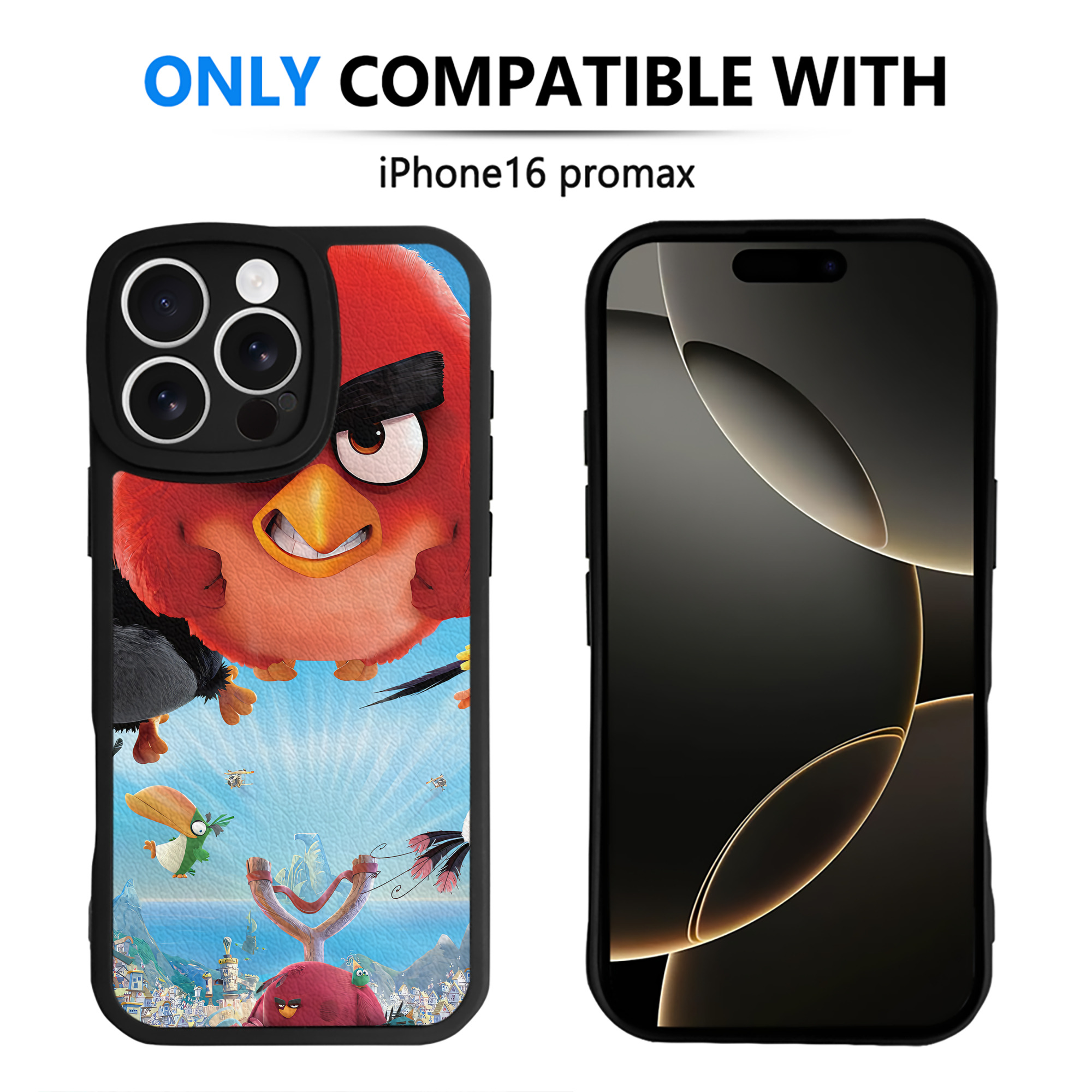 （画像用） Angry Birds アングリーバード 【iPhone 16シリーズ対応】シリコンスマホケース（レザー調） 材質：シリコン